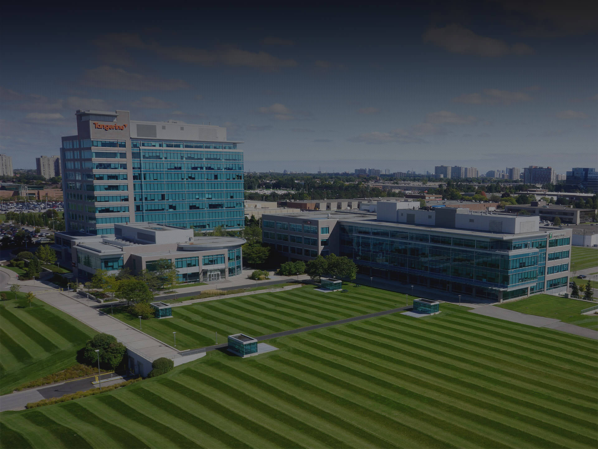 exterior of steeles tech office complex in toronto